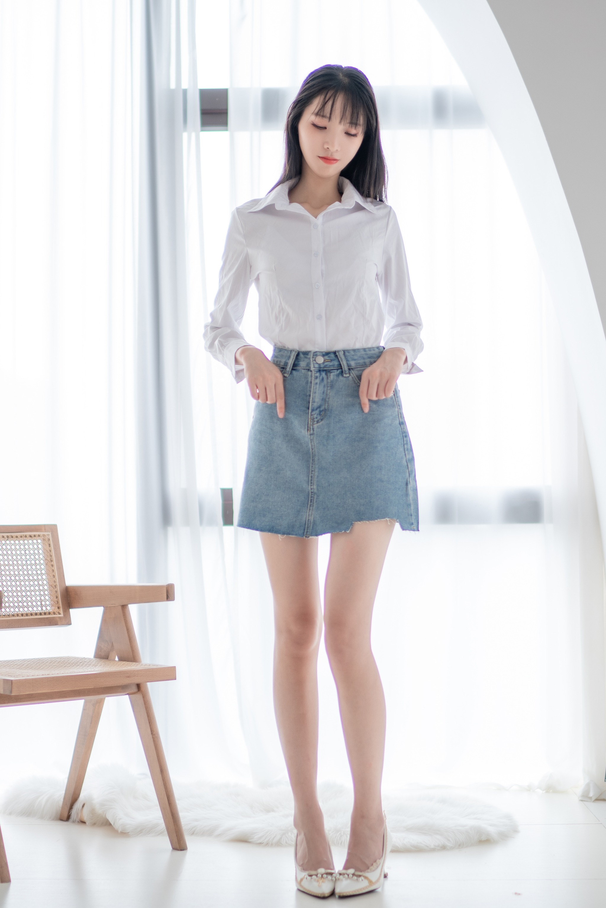 西瓜少女 西呱呀呀呀 - NO.023 西瓜少女(西呱呀呀呀) 衬衫牛仔裙 [61P]-XikXak